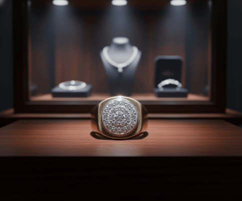 Bicolor gouden diamanten babyring