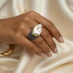 Zilveren parelmoer ring