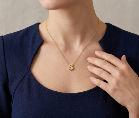 Gouden ketting met S hanger