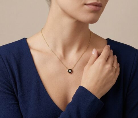 14 karaat geel gouden ketting hart