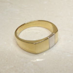 Bicolor gouden cachet ring