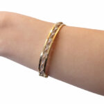 Bicolor gouden slavenarmband