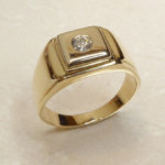 Cachet ring met diamant