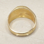 Geel en wit gouden cachet ring met diamant