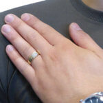 Geel gouden diamanten cachet ring