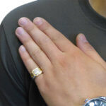 Geel gouden zirkonia cachet ring