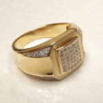 Geel gouden zirkonia cachet ring