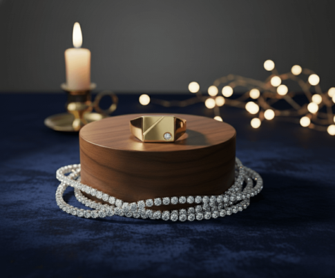 Christian gouden cachet ring met diamant