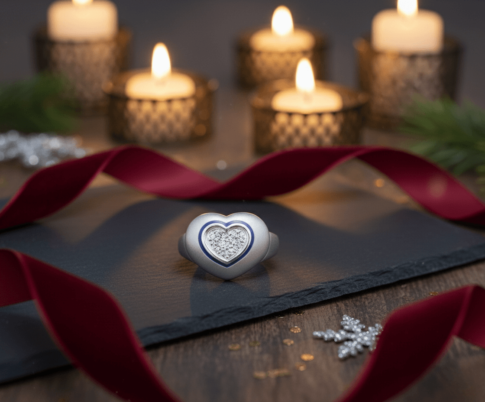 Wit gouden harten diamanten ring Wit gouden harten diamanten ring