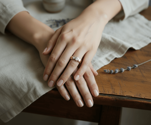 Gouden ring met diamant en briljant