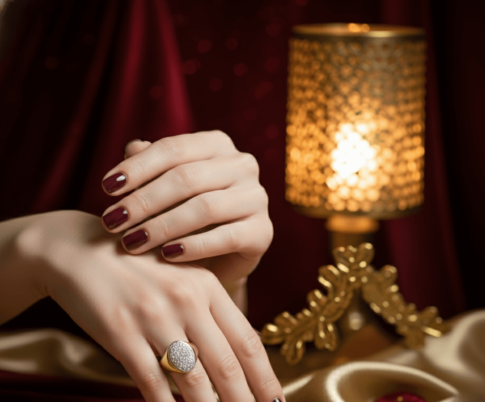 Gouden diamanten cachet ring
