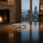 Wit gouden verlovingsring met briljant