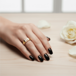 Geel gouden cachet ring met diamant