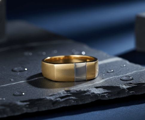 Bicolor gouden cachet ring