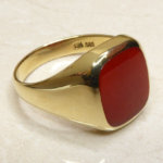 Gouden agaat cachet ring