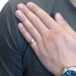 Gouden cachet ring met diamant