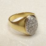 Gouden diamanten cachet ring