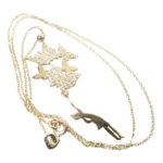Gouden meisje met vlinders hanger