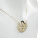 Gouden zirkonia baby en moeder hanger