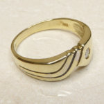 Gouden zirkonia cachet ring