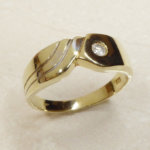 Gouden zirkonia cachet ring