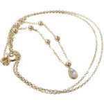 Gouden zirkonia peer hanger