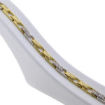 Platte bicolor schakelarmband met zirkonia