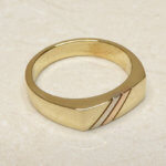 Tricolor gouden cachet ring
