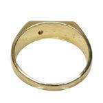 Tricolor gouden cachet ring met diamant