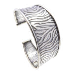 Zilveren zebra klemarband