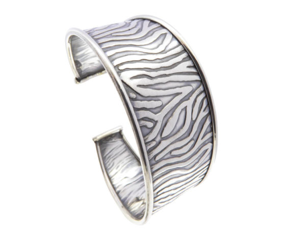 Zilveren zebra klemarband