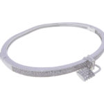 Zilveren zirkonia slavenarmband met slot