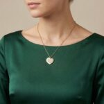 Geel gouden zirkonia hart hanger