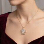 Tricolor gouden zirkonia engel hanger