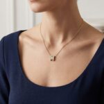 Gouden ketting met M zirkonia hanger