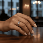 Wit gouden ring met topaas en diamanten