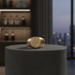 Christian wit en geel gouden cachet ring