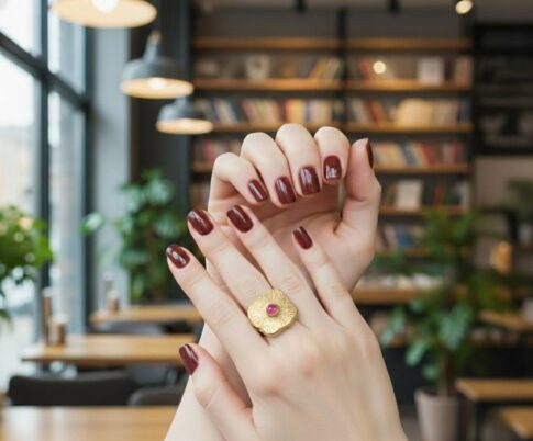 Zilveren ring met rode toermalijn