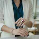 Zilveren ring met parel en rhodoniet