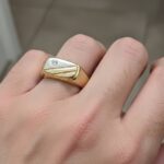 Christian bicolor gouden cachet ring met diamant