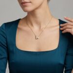 Gouden ketting met K zirkonia hanger