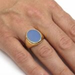 Geel gouden lagensteen cachet ring
