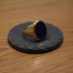 Geel gouden lagensteen cachet ring