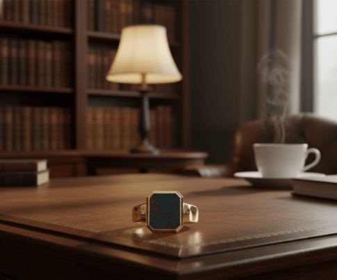 Geel gouden heliotroop zegelring Geel gouden heliotroop zegelring