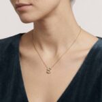 Gouden ketting met S zirkonia hanger