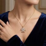 Tricolor gouden zirkonia engel hanger