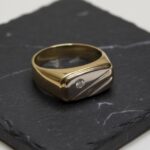 Christian bicolor gouden cachet ring met diamant
