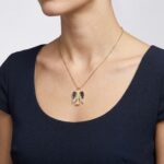 Gouden zirkonia engel hanger
