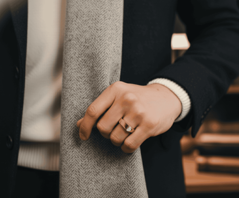 Gouden rosé cachet ring