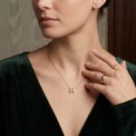 Gouden ketting met H zirkonia hanger